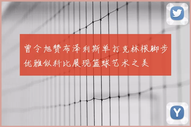 曾令旭赞布泽利斯单打克林根脚步优雅似科比展现篮球艺术之美